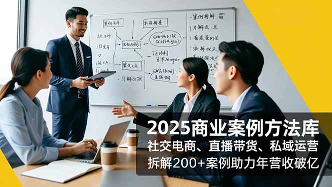 2025商业案例方法库，社交电商、直播带货、私域运营，拆解200+案例助力年营收破亿-摇钱述