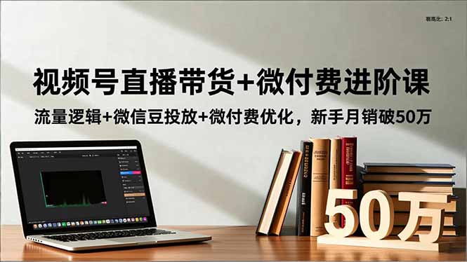 视频号直播带货+微付费进阶课：流量逻辑+微信豆投放+微付费优化，新手月销破50万-摇钱述