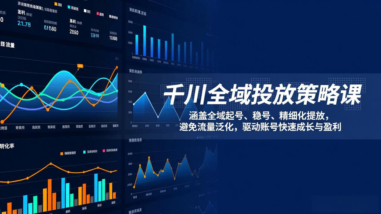 千川全域投放策略课：涵盖全域起号、稳号、精细化投放，避免流量泛化，驱动账号快速成长与盈利-摇钱述