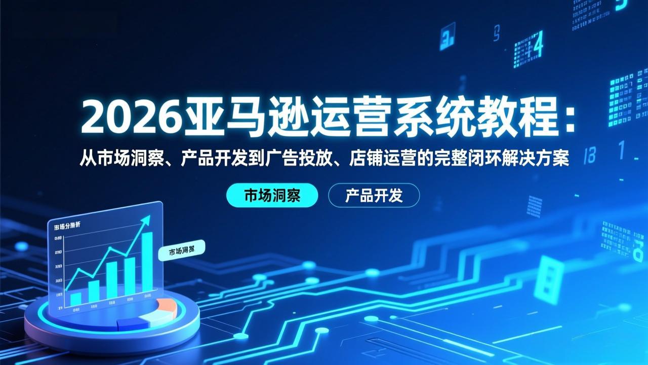 2026亚马逊运营系统教程：从市场洞察、产品开发到广告投放、店铺运营的完整闭环解决方案-摇钱述