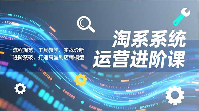 淘系系统运营进阶课2.0，流程规范、工具教学、实战诊断，进阶突破，打造高盈利店铺模型-摇钱述