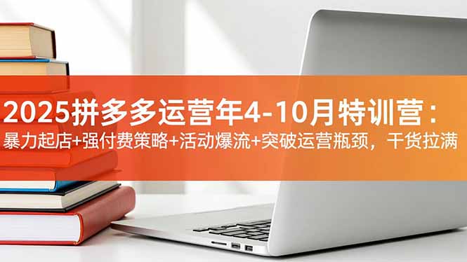2025拼多多运营年4-10月特训营：暴力起店+强付费策略+活动爆流+突破运营瓶颈，干货拉满-摇钱述