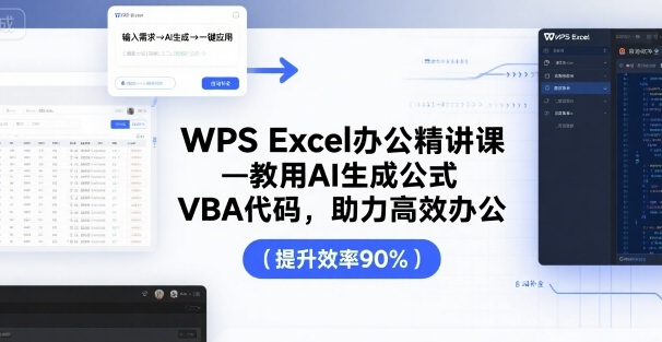 WPS Excel办公精讲课，教用 AI 生成公式，VBA 代码，助力高效办公-摇钱述