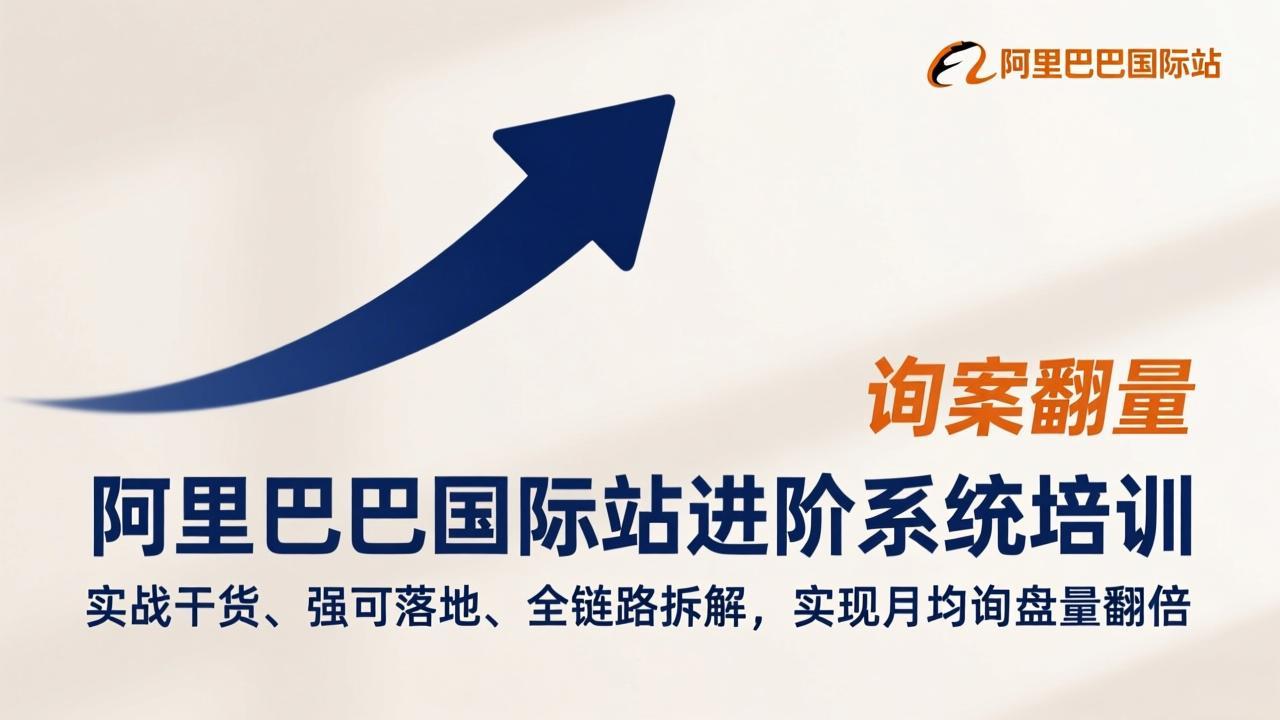 阿里巴巴国际站进阶系统培训，实战干货、强可落地、全链路拆解，实现月均询盘量翻倍-摇钱述