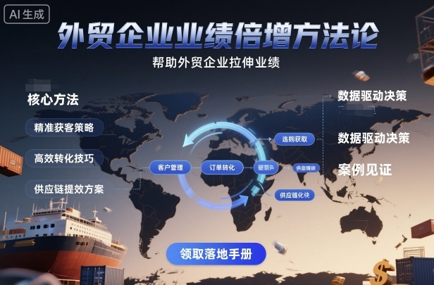 外贸企业业绩倍增方法论，帮助外贸企业拉伸业绩-摇钱述