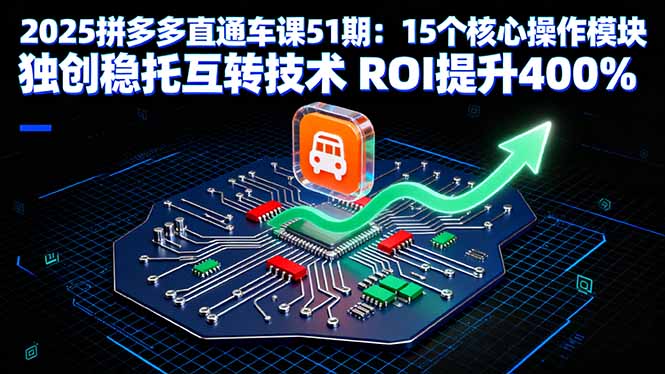 2025拼多多直通车课51期：15个核心操作模块 独创稳托互转技术 ROI提升400%-摇钱述