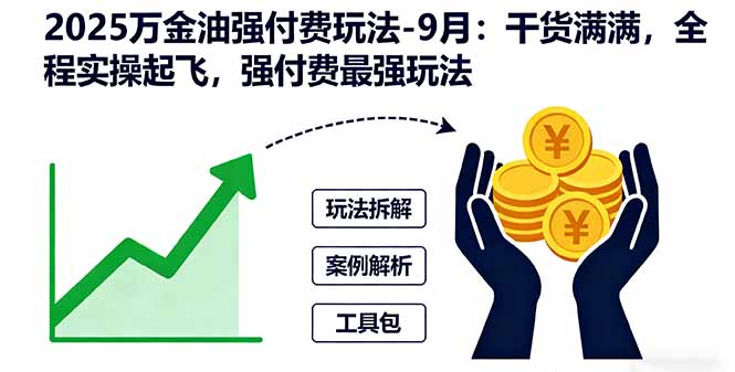 2025万金油强付费玩法-9月：干货满满，全程实操起飞，强付费最强玩法-摇钱述