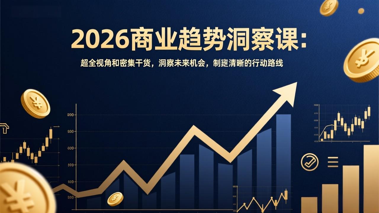 2026商业趋势洞察课：超全视角和密集干货，洞察未来机会，制定清晰的行动路线-摇钱述