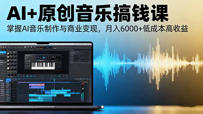 AI+原创音乐搞钱课:掌握AI音乐制作与商业变现,月入6000+低成本高收益-摇钱述