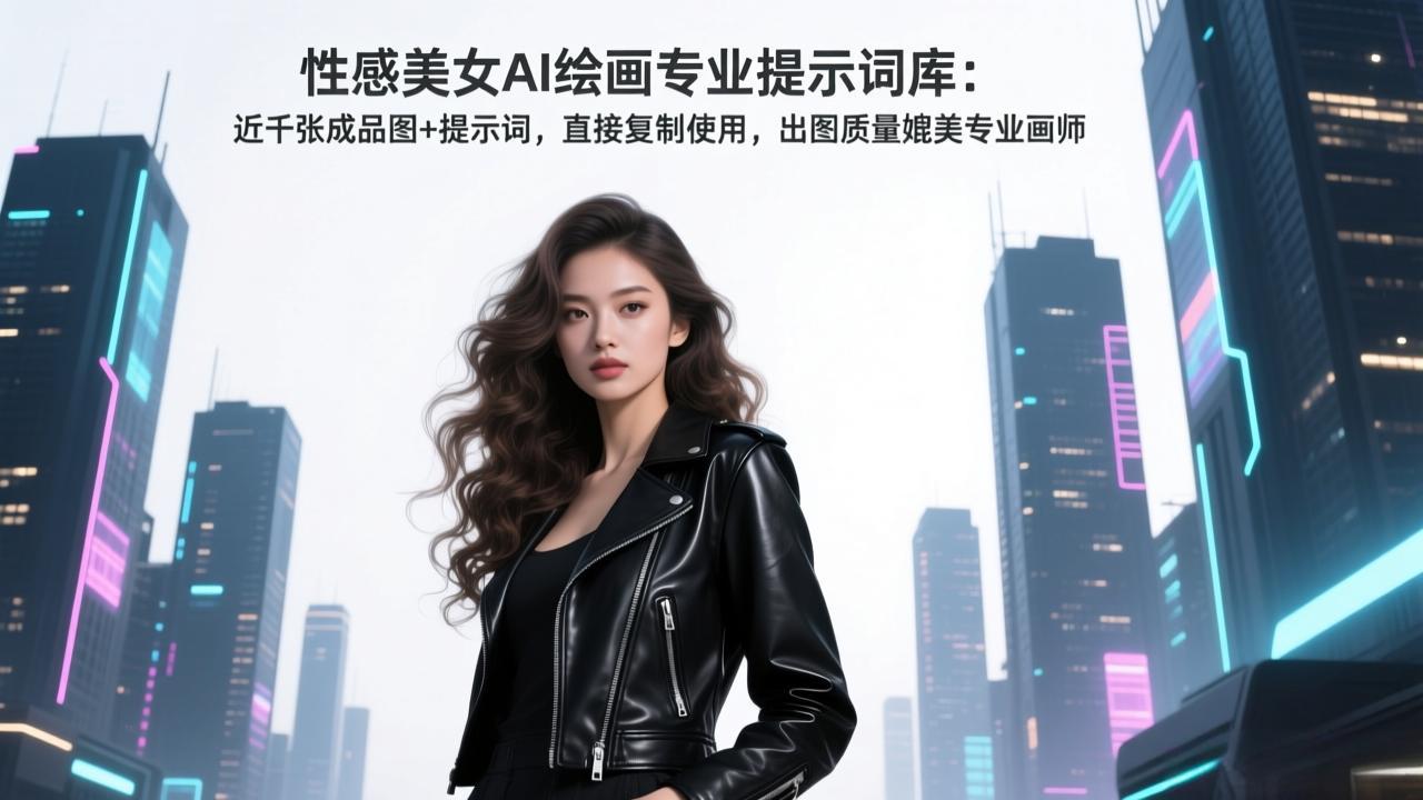性感美女AI绘画专业提示词库：近千张成品图+提示词，直接复制使用，出图质量媲美专业画师-摇钱述