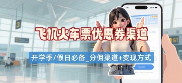 学生党必看！机票火车票优惠券申请渠道 + 项目打法，开学季节日速存-摇钱述