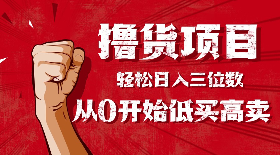 手把手教你撸货，从0开始低买高卖，小白轻松实现日入三位数!!!-摇钱述