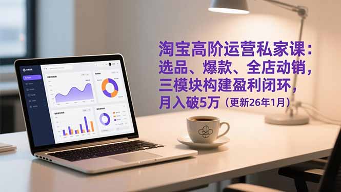 淘宝高阶运营私家课：选品、爆款、全店动销，三模块构建盈利闭环，月入破5万(更新26年1月-摇钱述