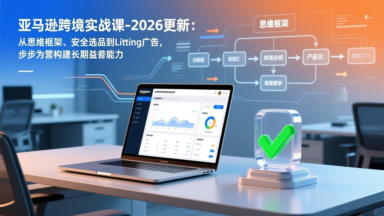 亚马逊跨境实战课-2026更新：从思维框架、安全选品到Listing广告，步步为营构建长期盈利能力-摇钱述