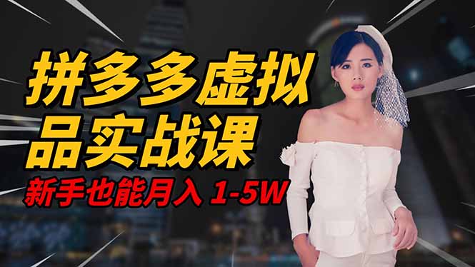 2025 拼多多虚拟品系统实战课，轻资产项目，可矩阵开工作室，新手也能…-摇钱述