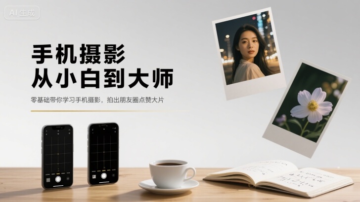 手机摄影从小白到大师，零基础带你学习手机摄影，拍出朋友圈点赞大片-摇钱述