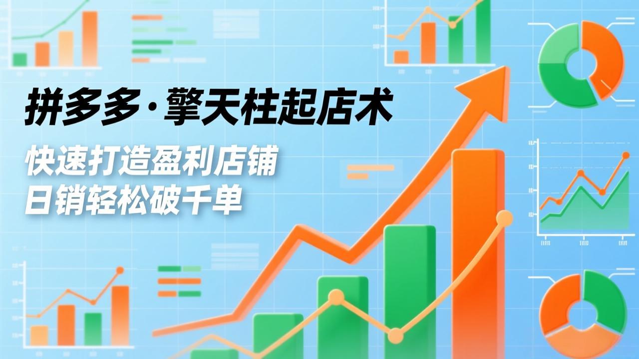 拼多多·擎天柱起店术，爆流布局、利润起飞、不断流，快速打造盈利店铺，日销破千单(更新-摇钱述