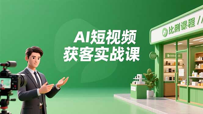 AI短视频获客实战课,数字人创作、实体行业应用、精准引流,30天获取客源月入6万+-摇钱述