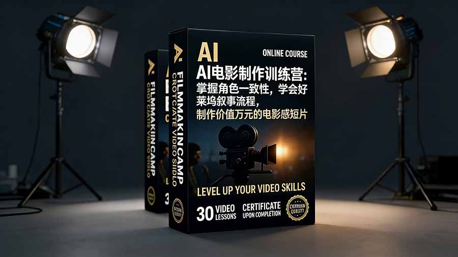 AI电影制作训练营：掌握角色一致性，学会好莱坞叙事流程，制作价值万元的电影感短片-摇钱述