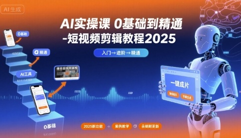 AI实操课0基础到精通-短视频剪辑教程2025-摇钱述
