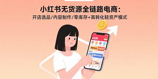 小红书无货源全链路电商：开店选品/内容制作/零库存+高转化轻资产模式-摇钱述