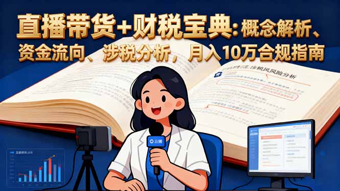 直播带货+财税宝典：概念解析、资金流向、涉税分析，月入10万合规指南-摇钱述