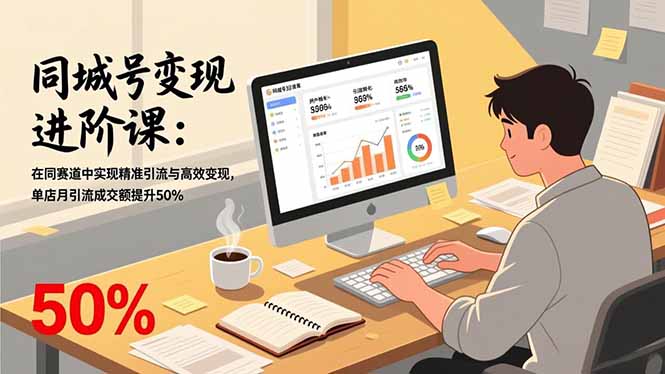 同城号变现进阶课：在同城赛道中实现精准引流与高效变现，单店月引流成交额提升50%-摇钱述