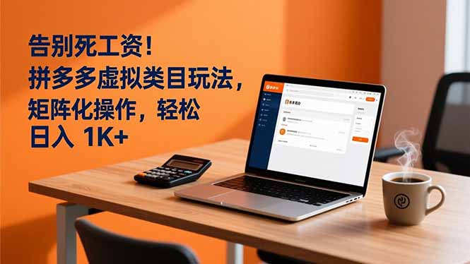 告别死工资！拼多多虚拟类目玩法，矩阵化操作，轻松日入 1K+-摇钱述