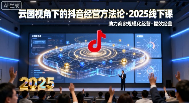云图视角下的抖音经营方法论，2025线下课，助力商家规模化经营，提效经营(录音+字幕)-摇钱述