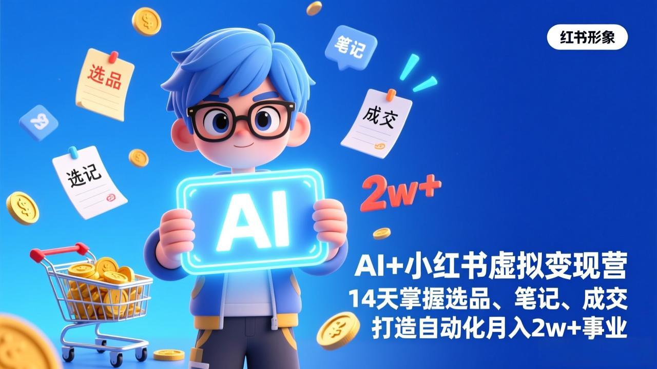 AI+小红书虚拟变现营(完结-摇钱述