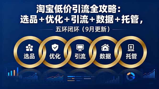 淘宝低价引流全攻略：选品＋优化＋引流＋数据＋托管，五环闭环(9月更新-摇钱述