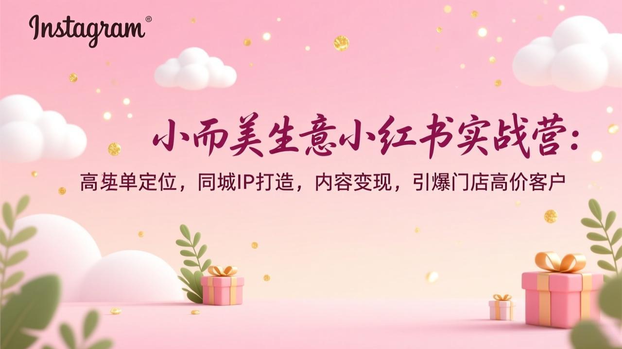 小而美生意小红书实战营：高客单定位，同城IP打造，内容变现，引爆门店高价客户-摇钱述