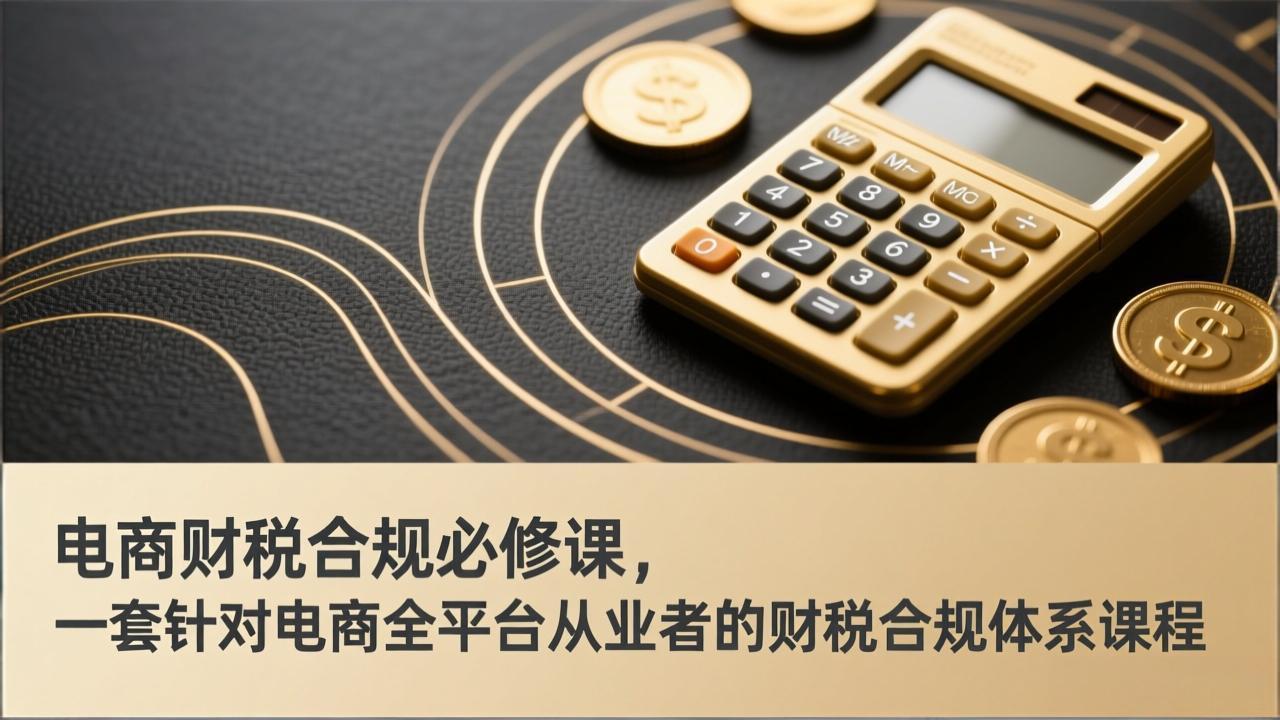 电商财税合规必修课，是一套针对电商全平台从业者的财税合规体系课程-摇钱述