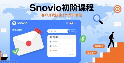 Snovio初阶课程，客户开发技能，外贸开发信-摇钱述