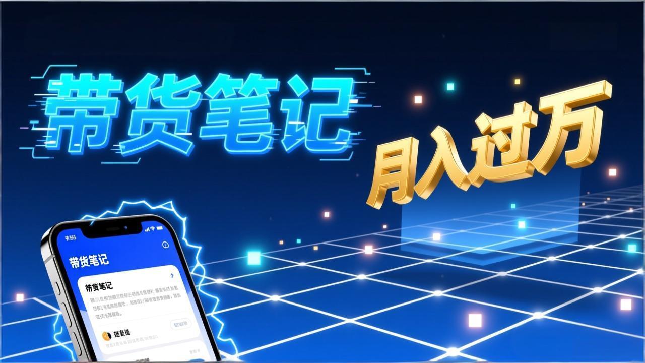 小红书爆款笔记带货实战：拆解封面标题正文全要素，手把手教你单篇笔记带货月入过万-摇钱述