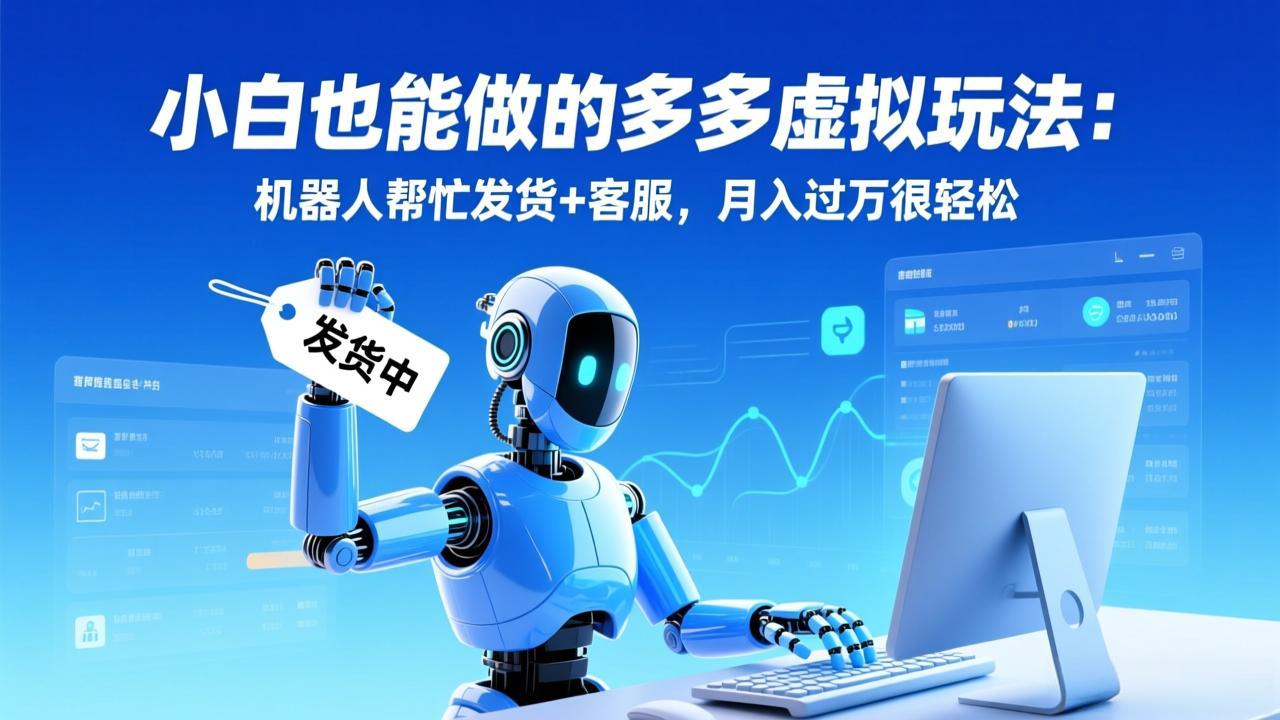 小白也能做的多多虚拟玩法：机器人帮忙发货+客服，月入过万很轻松-摇钱述