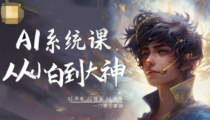 AI系统课程，从小白到大神系统学AI，AI声音-AI绘画-AI视频一门课全掌握-摇钱述