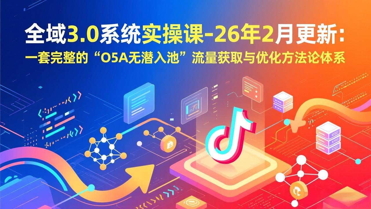 全域3.0系统实操课-26年2月更新：一套完整的“O5A无潜入池”流量获取与优化方法论体系-摇钱述