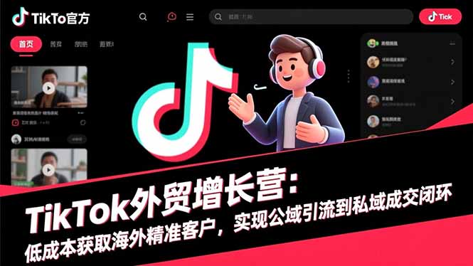 TikTok外贸增长营：低成本获取海外精准客户，实现公域引流到私域成交闭环-摇钱述