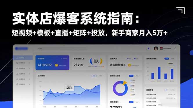 实体店爆客系统指南：短视频+模板+直播+矩阵+投放，新手商家月入5万+-摇钱述