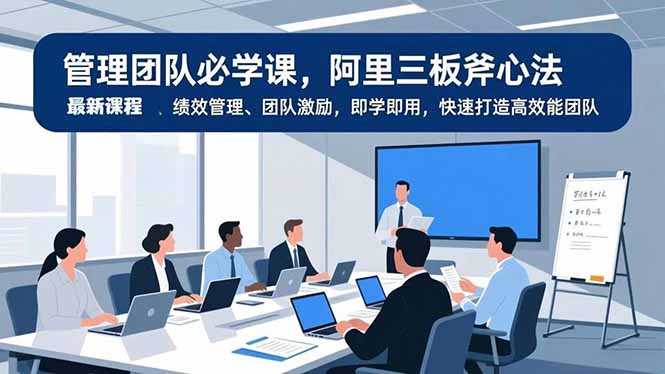 管理团队必学课，阿里三板斧心法、绩效管理、团队激励，即学即用，快速打造高效能团队-摇钱述