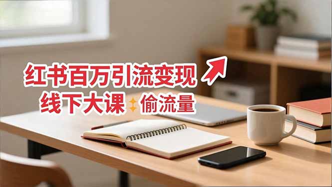 小红书百万引流变现-11月线下大课：分享从0到百万引流路径，手把手教偷流量、拿结果-摇钱述